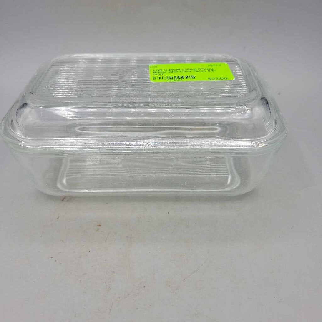 U-MCM Lidded Ribbed Butter Dish