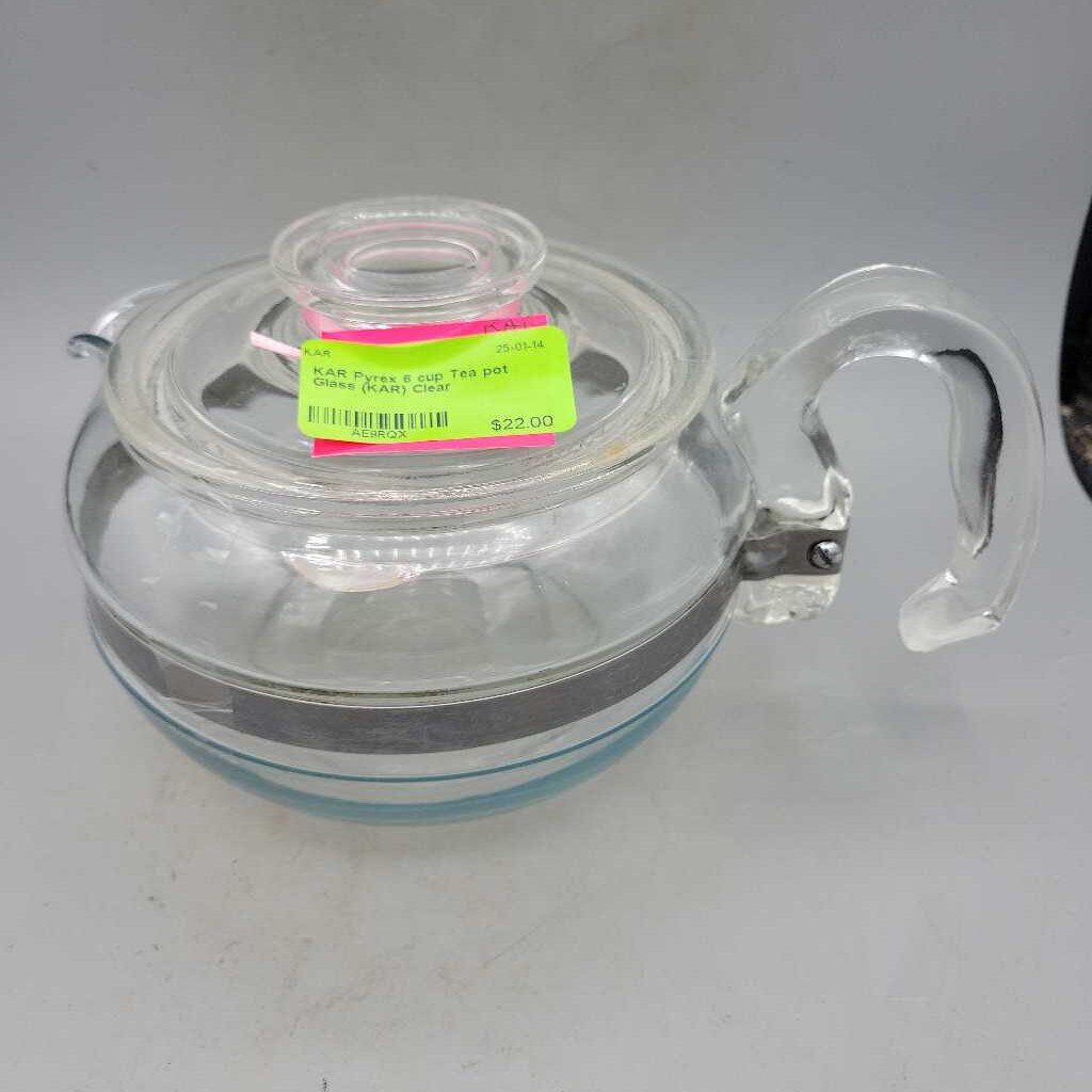 Pyrex 6 cup Tea pot Glass (KAR)