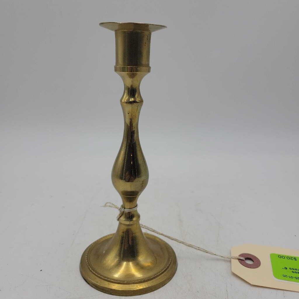 WDV1755 One Brass Candle Holder 6"t {R}
