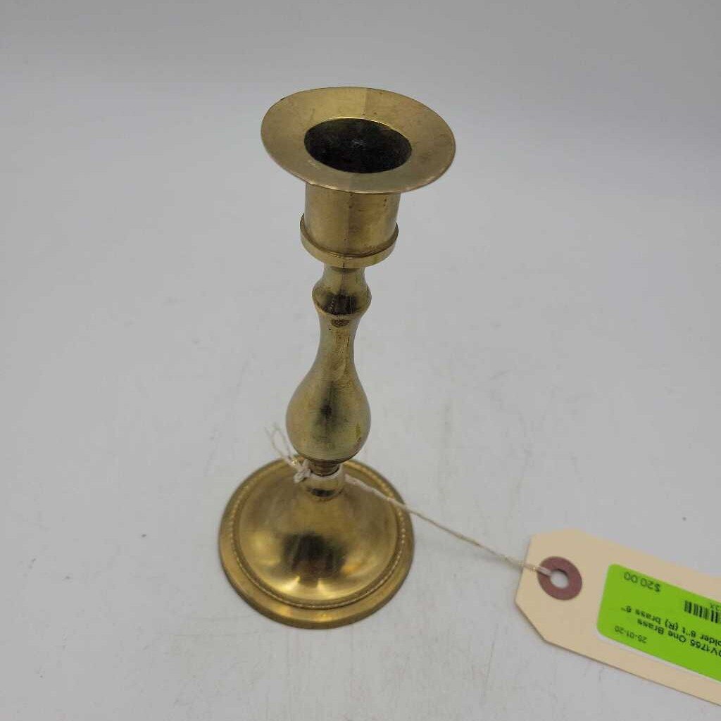 WDV1755 One Brass Candle Holder 6"t {R}
