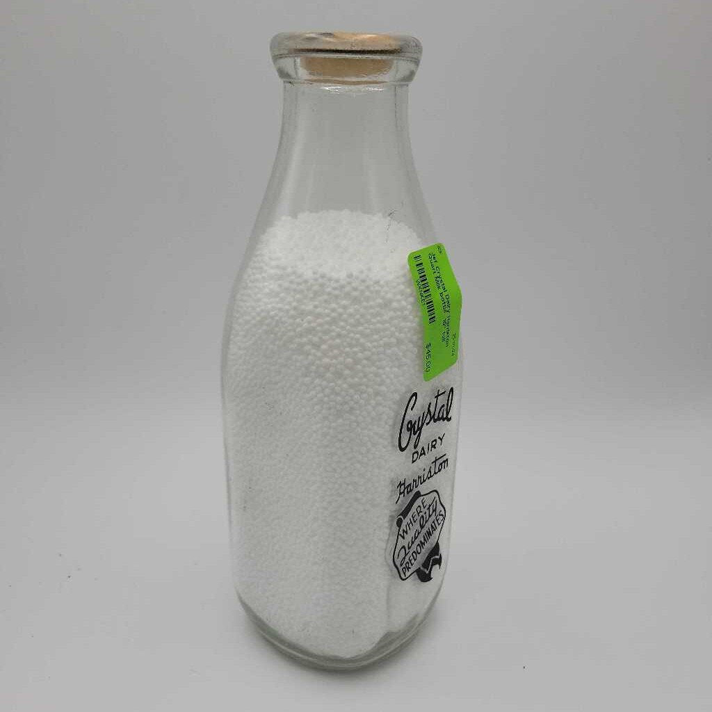 Crystal Dairy Harriston Quart Milk bottle