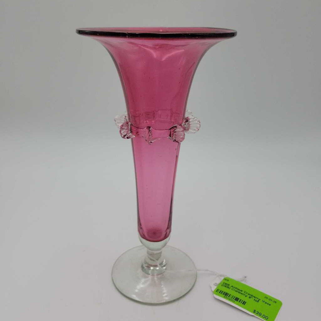 Antique Cranberry Vase (DEB)