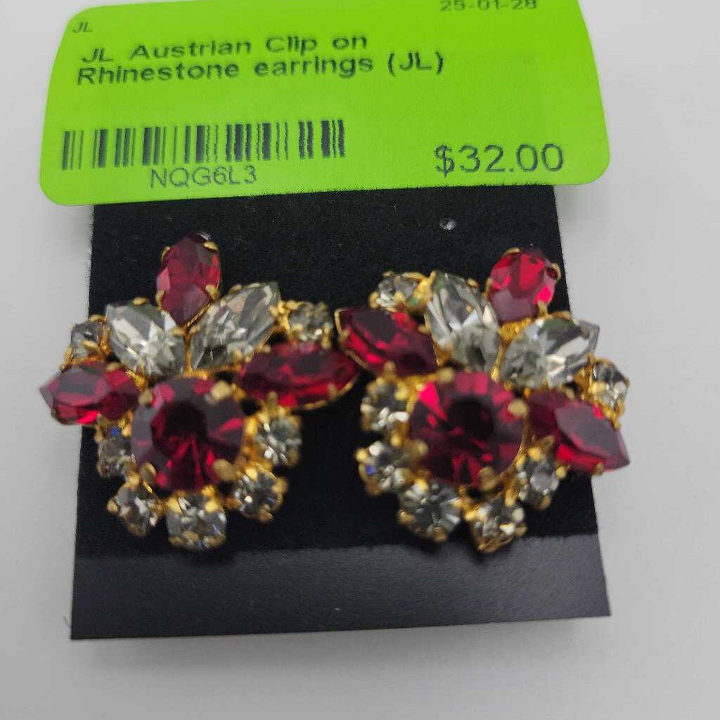 Austrian Clip on Rhinestone earrings (JL)