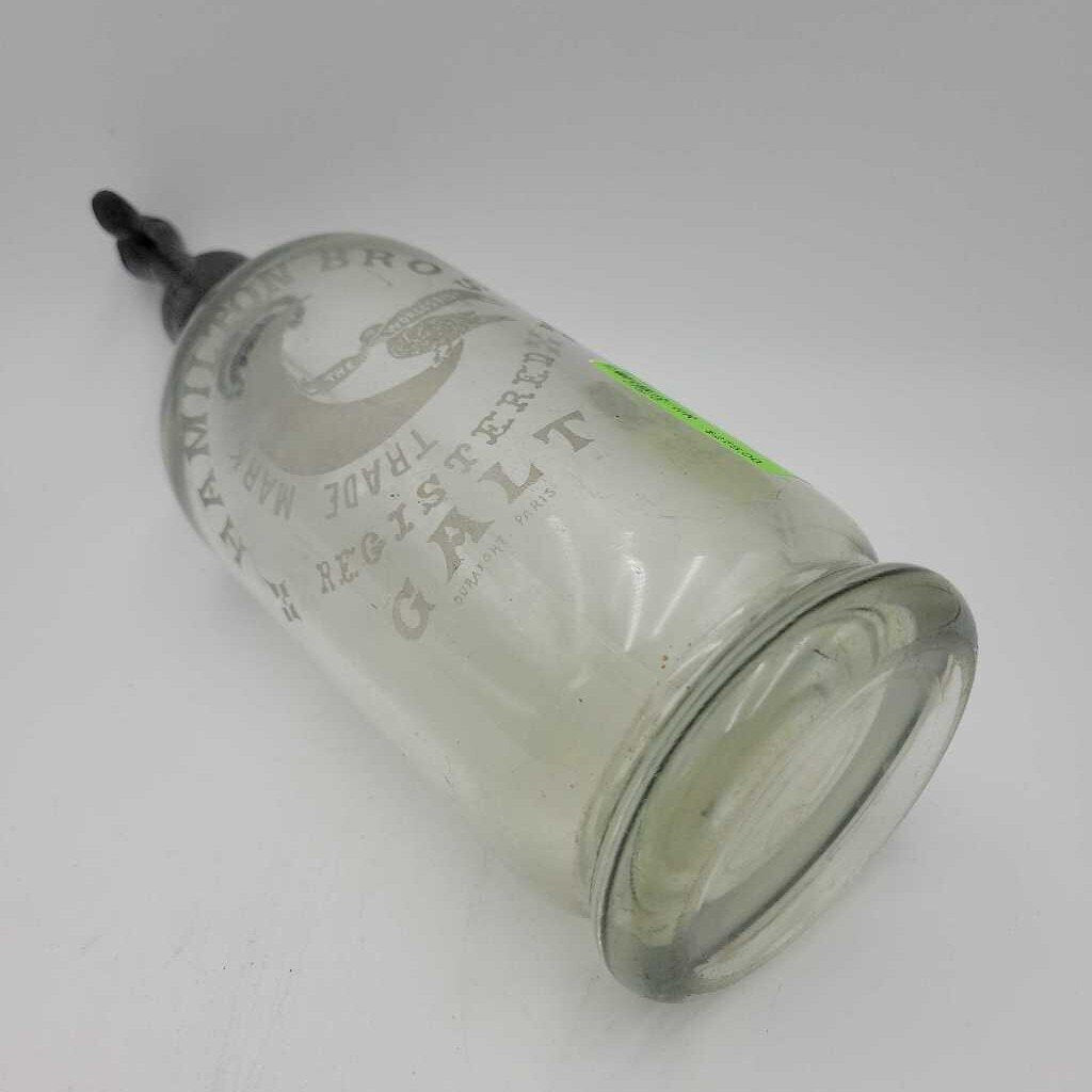 Hamilton Bros Galt Seltzer Bottle Rare (JEF)