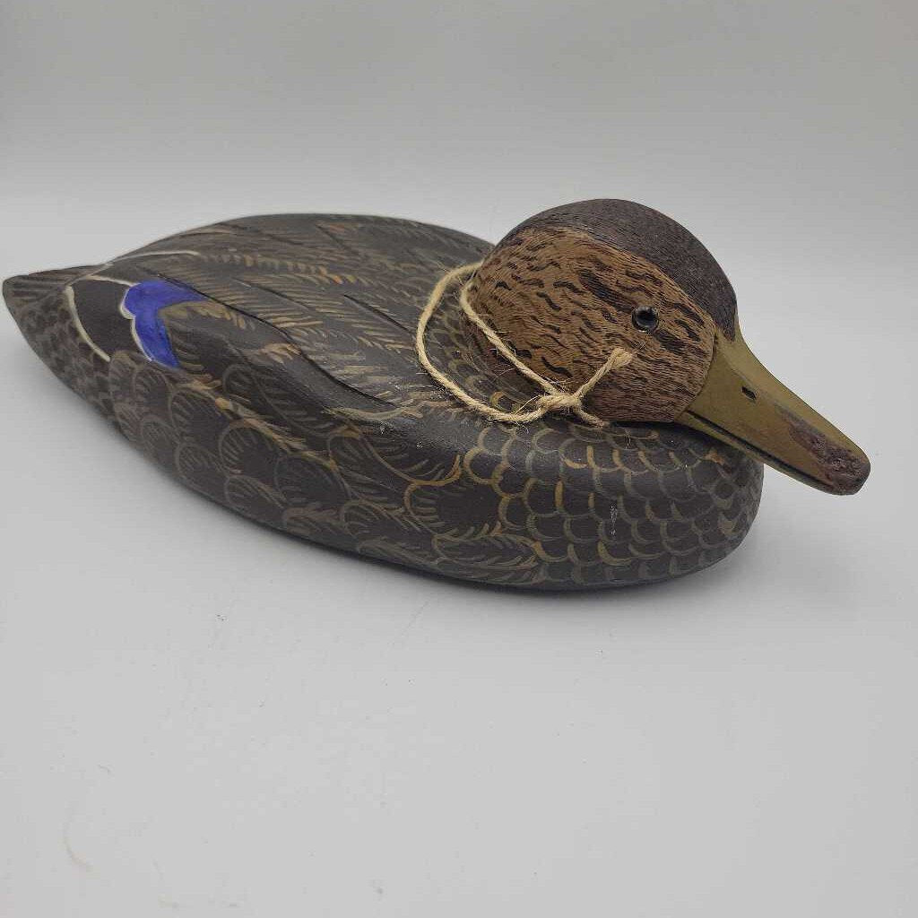 Hand Carved Wooden Duck Decoy E.M. Tostik 4779 (M2)