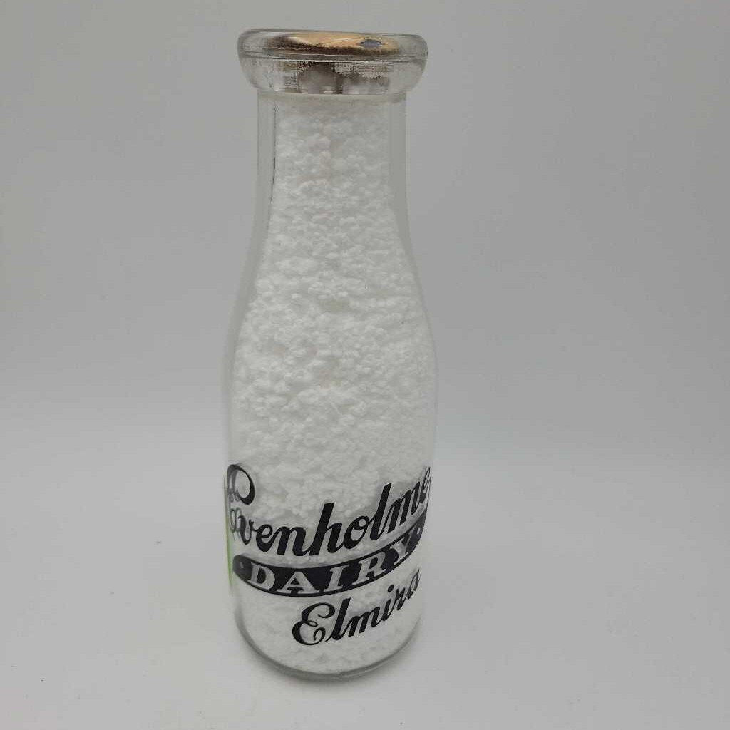 Evenholme Dairy Elmira pint milk bottle (JEF)