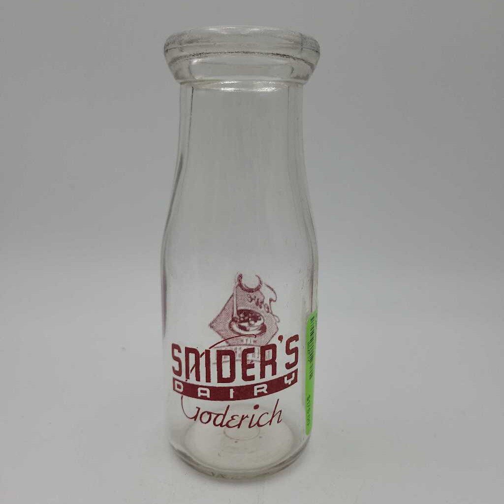 Snider's Dairy 1/2 pint milk bottle Rare Goderich(JEF)