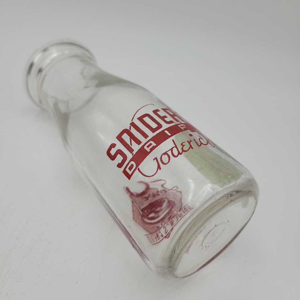 Snider's Dairy 1/2 pint milk bottle Rare Goderich(JEF)