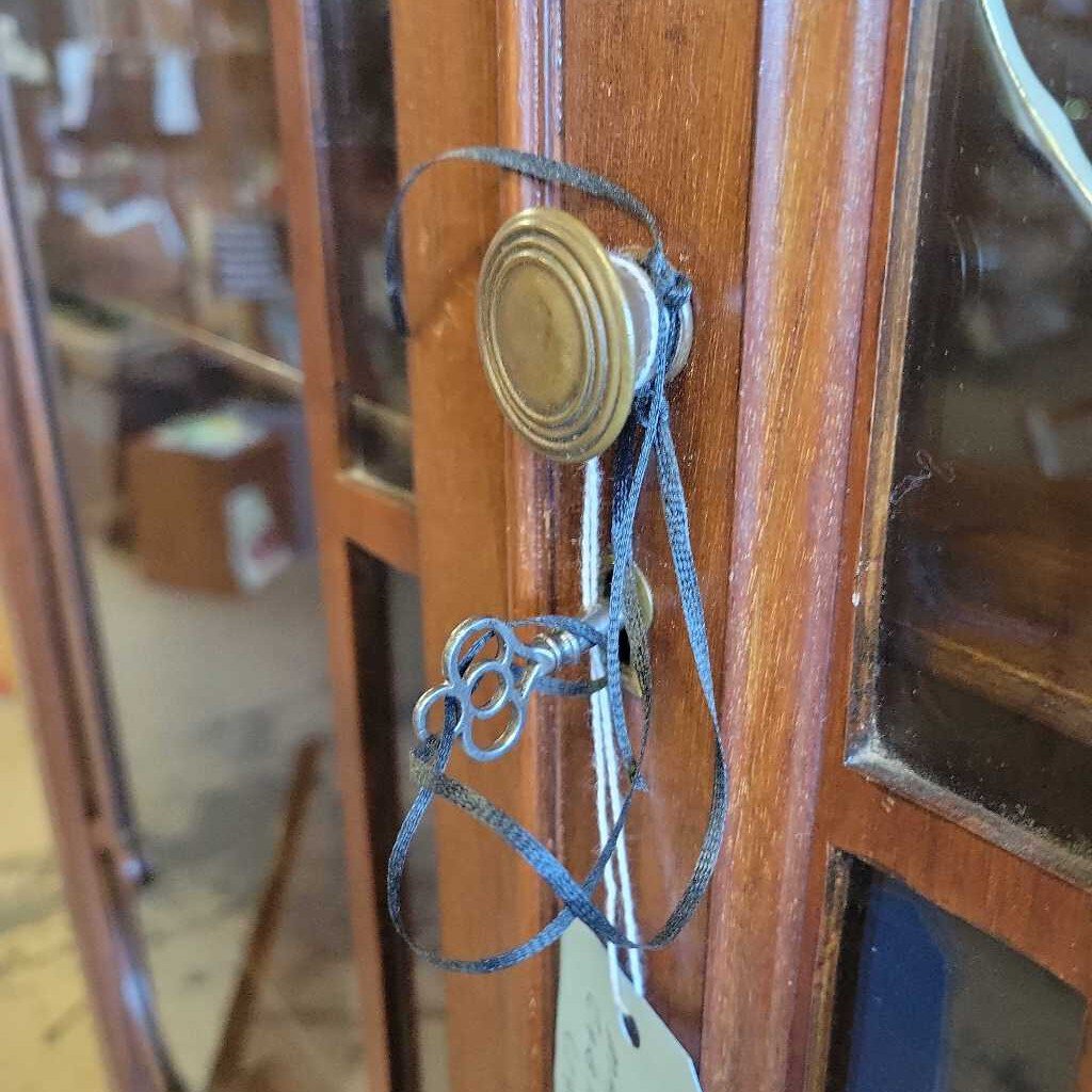 Mahogany China Cabinet W/Key 1940's (NS) 506