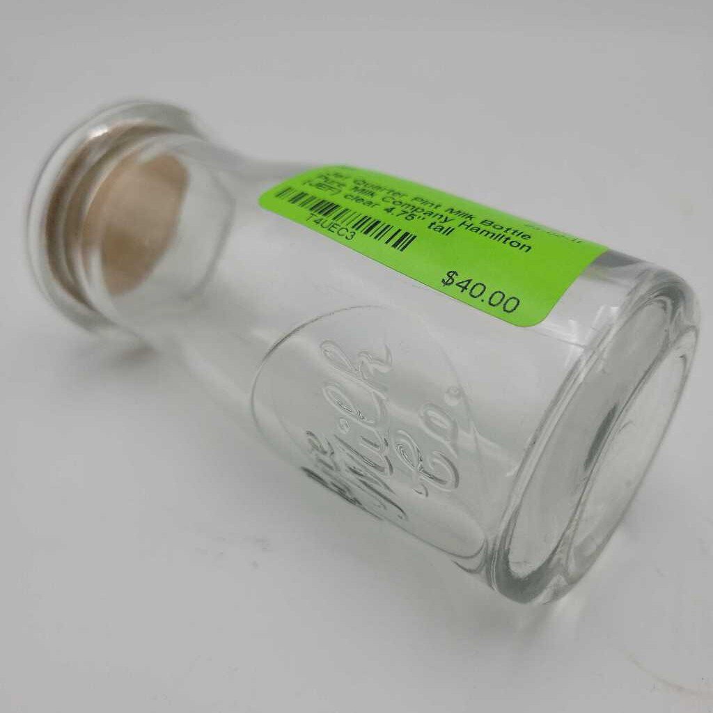 Quarter Pint Milk Bottle Pure Milk Company Hamilton (JEF)