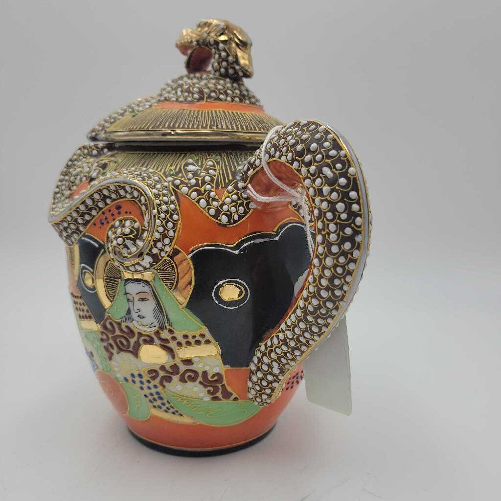 Oriental Dragon ware Tea Pot Repaired lid (DMG) 0008