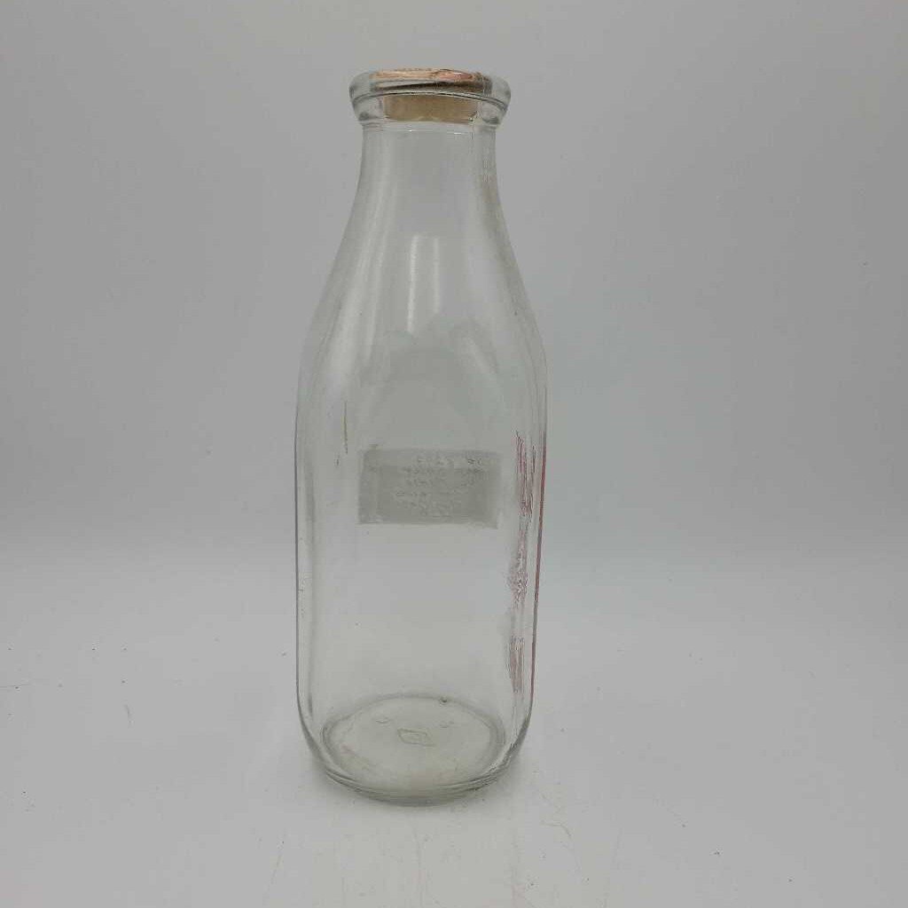 Maple Dairy Quart Milk Bottle Woodstock (SS) 8297