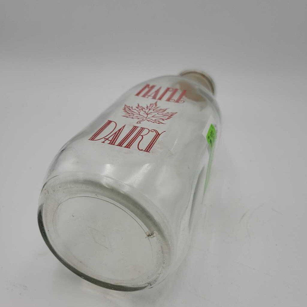 Maple Dairy Quart Milk Bottle Woodstock (SS) 8297