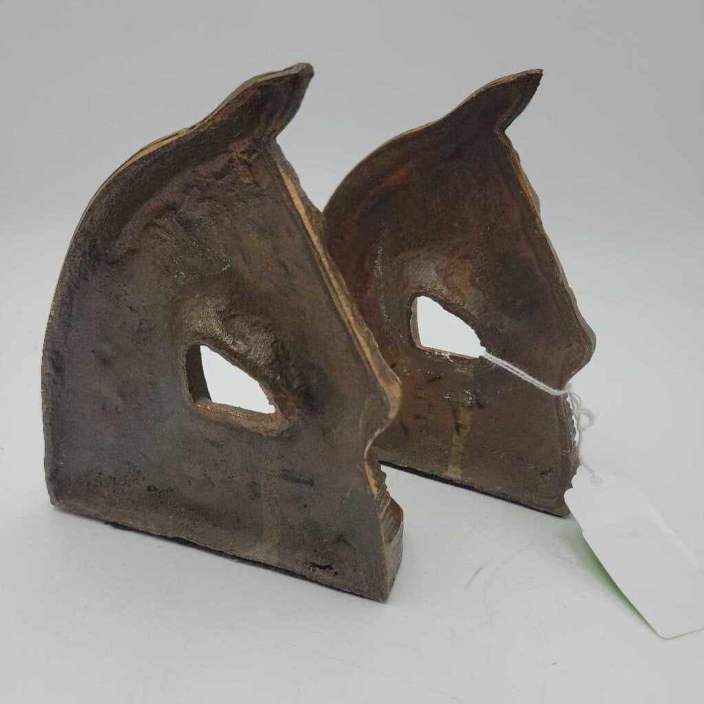 Cast Metal Horsehead Bookends (BS)