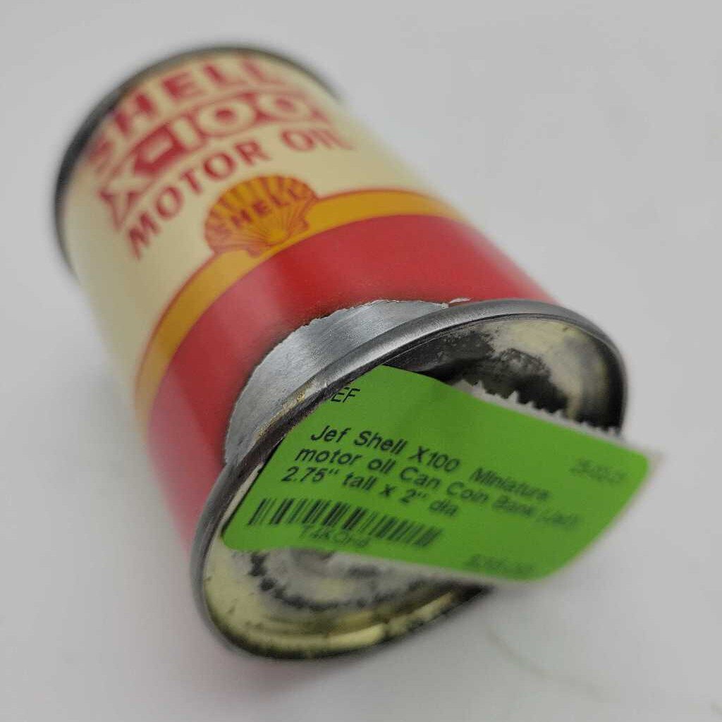 Shell X100 Miniature motor oil Can Coin Bank (Jef)