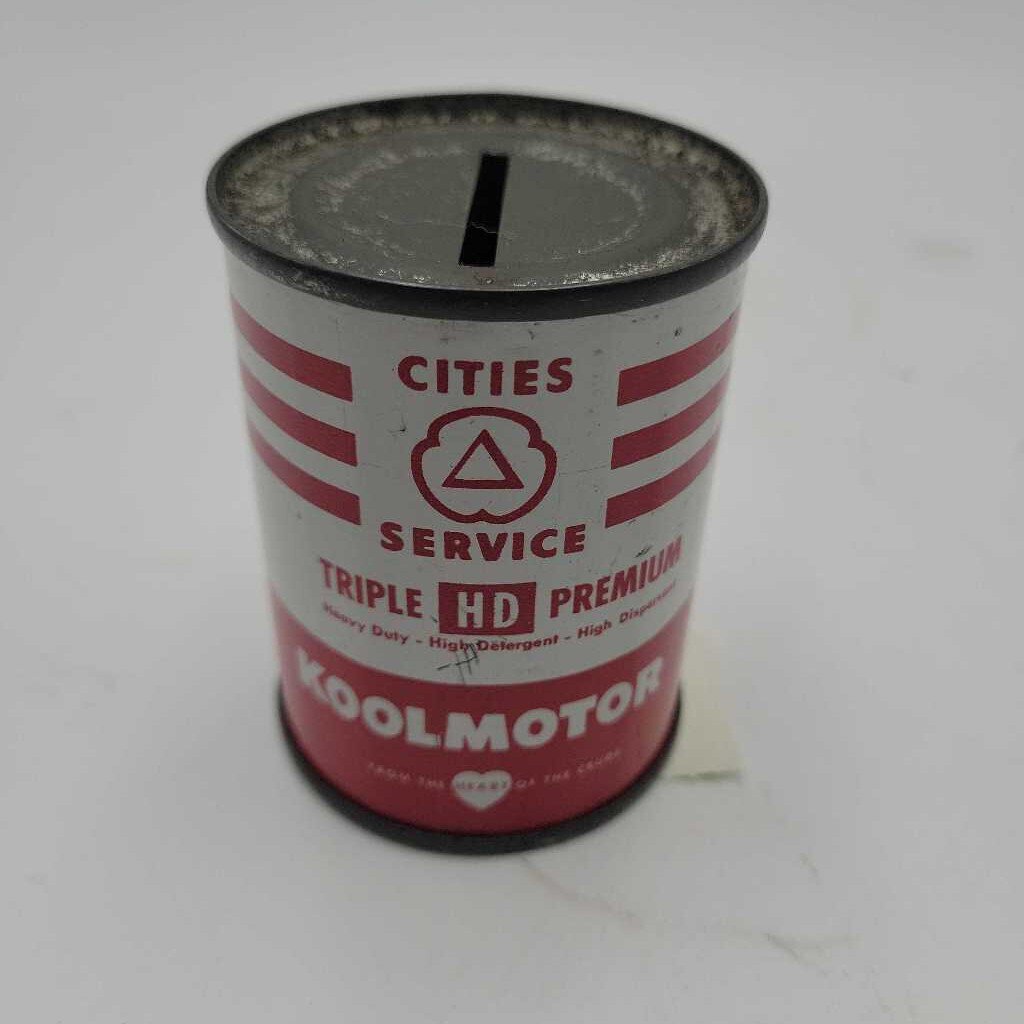 Cities Service Kool Motor Miniature motor oil Can Coin Bank (Jef)