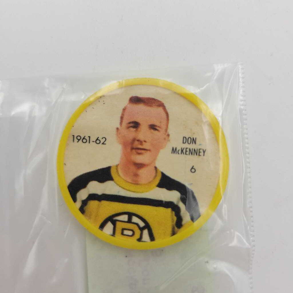 61 62 Salada Hockey Boston Bruins Coin Don McKenney # 6 (JAS)