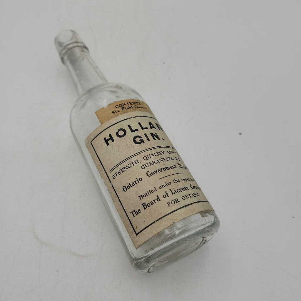 Prohibition Era Holland Gin Bottle with Prescription 2 Pieces (DR)