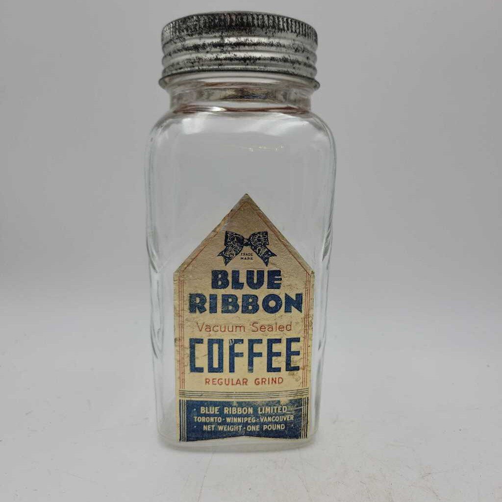 Blue Ribbon coffee jar with Label (BK)