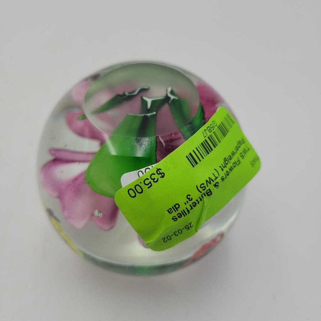 Flowers & Butterflies Paperweight (TWS)