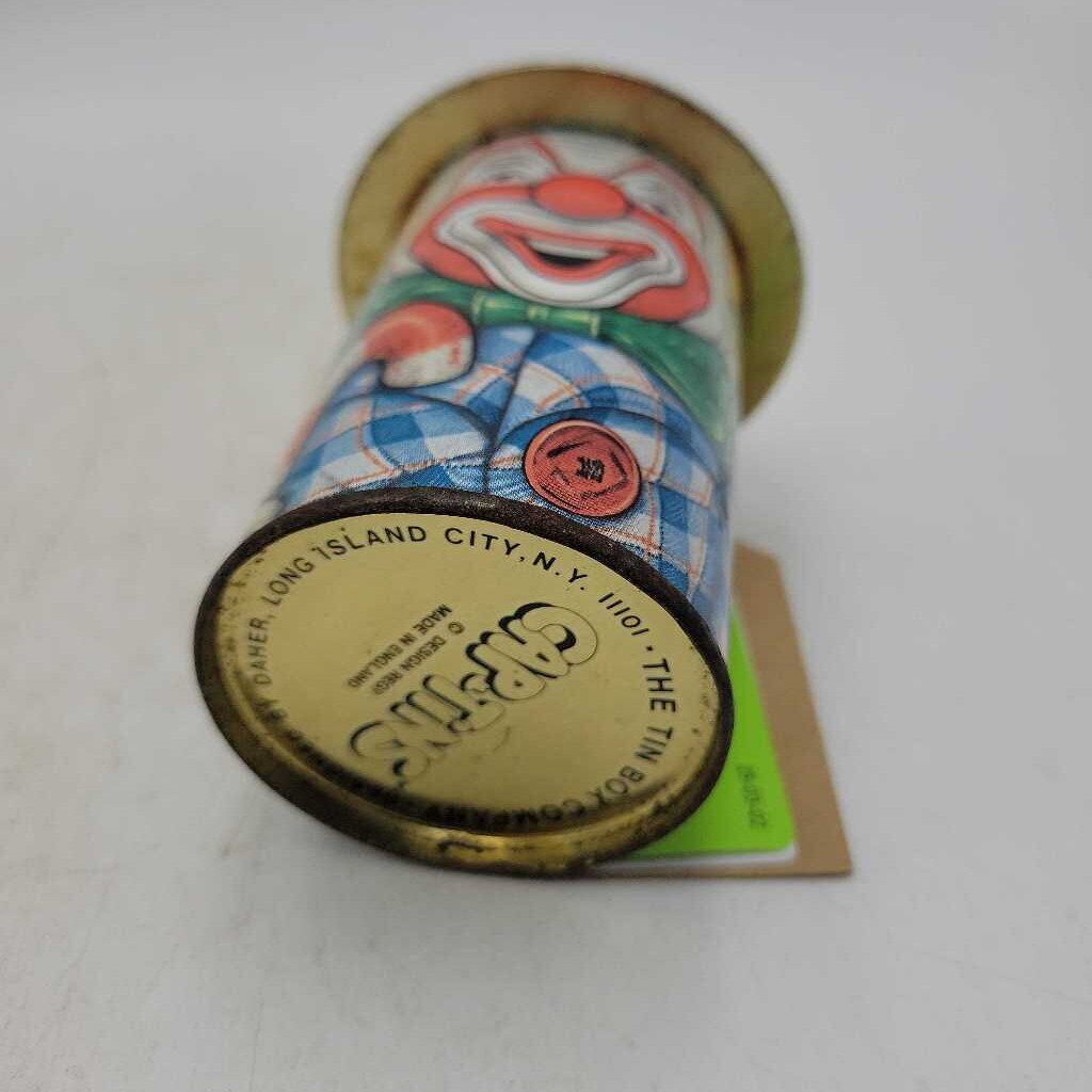 Cap-Tins Clown Tin England Unique