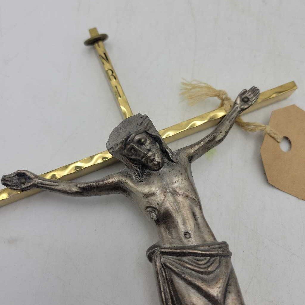 Brass Crucifix . 12" (TWS)