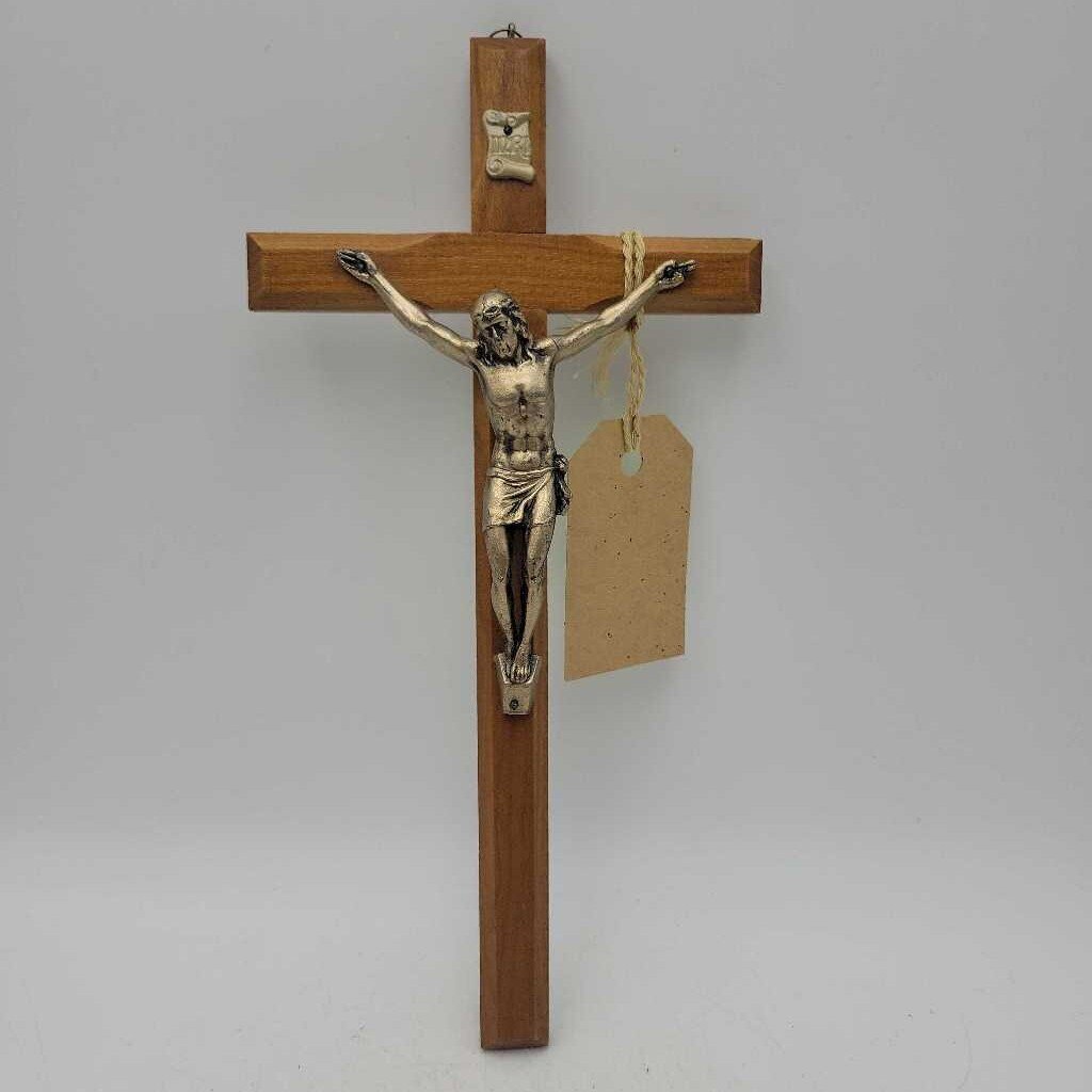 Wood Crucifix . 10"