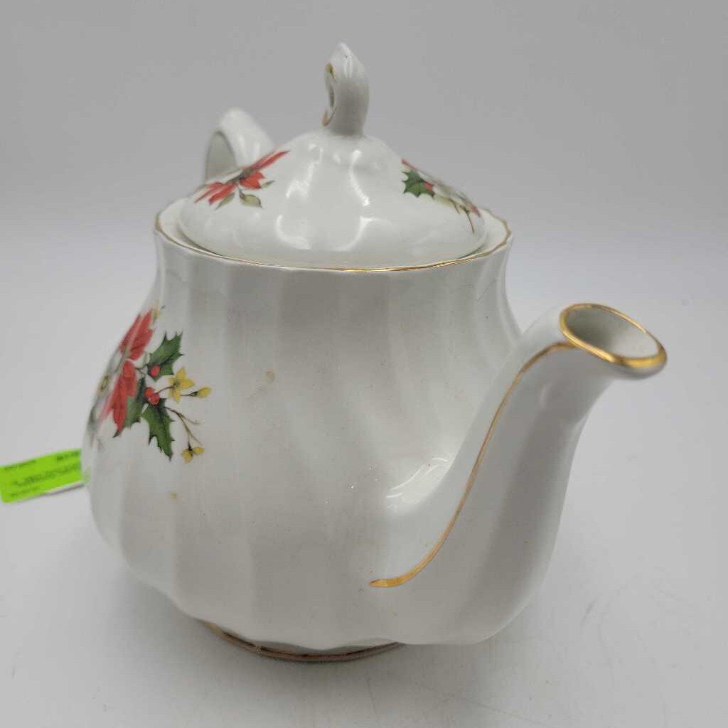 Vintage Sadler Poinsettia Tea Pot England (DS) 3083