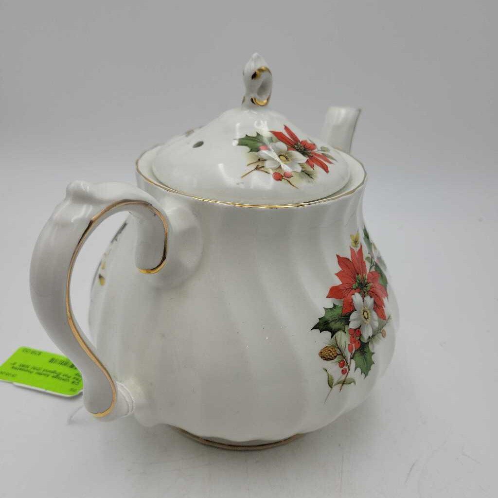 Vintage Sadler Poinsettia Tea Pot England (DS) 3083
