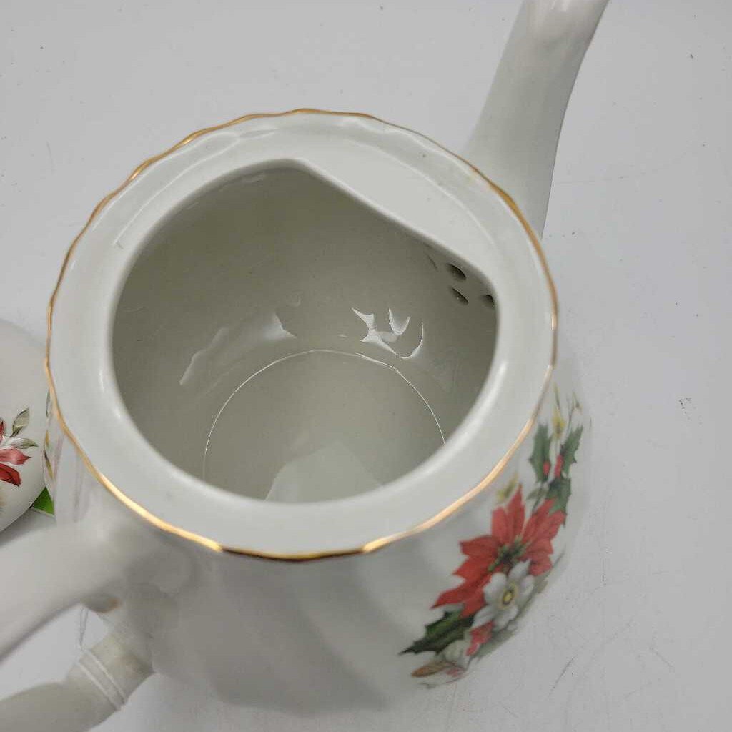 Vintage Sadler Poinsettia Tea Pot England (DS) 3083