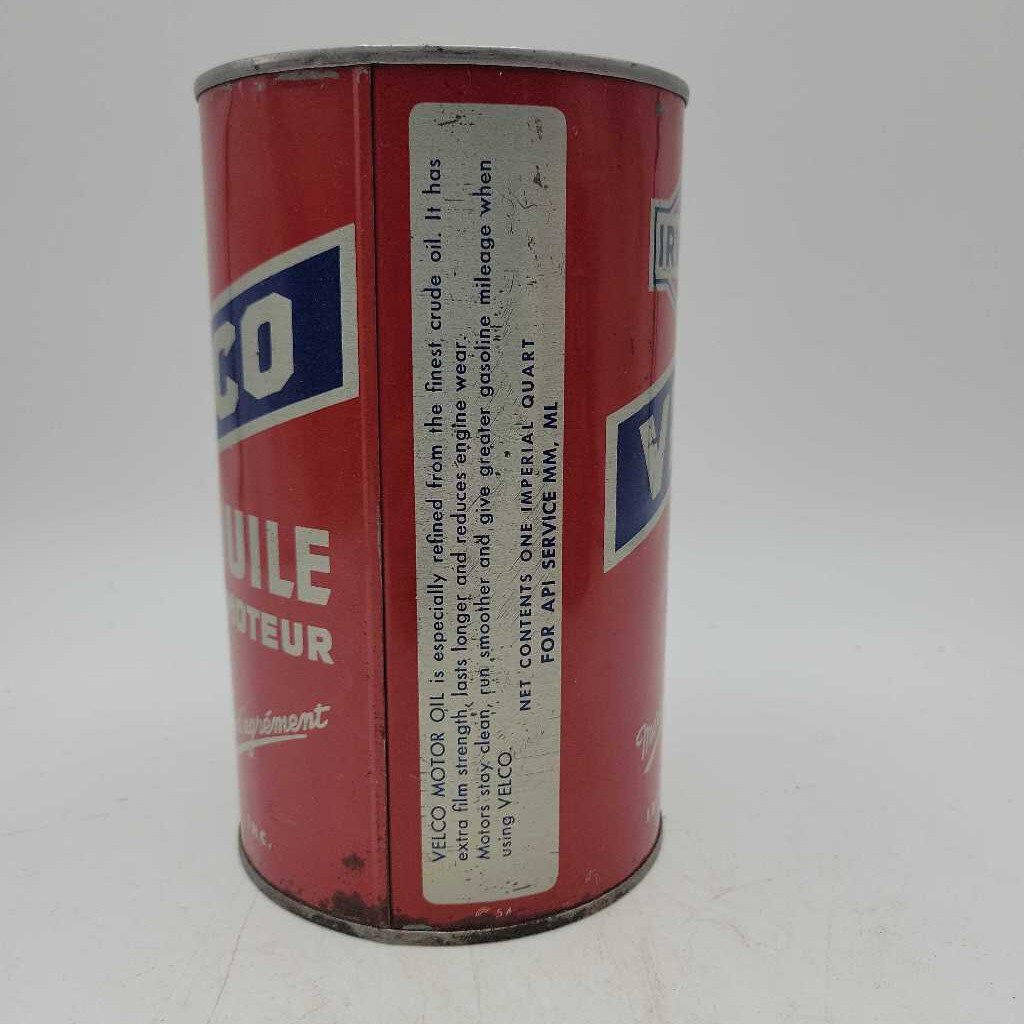 Irving Oil Velco Tin Velco Motor oil Can (JEF)