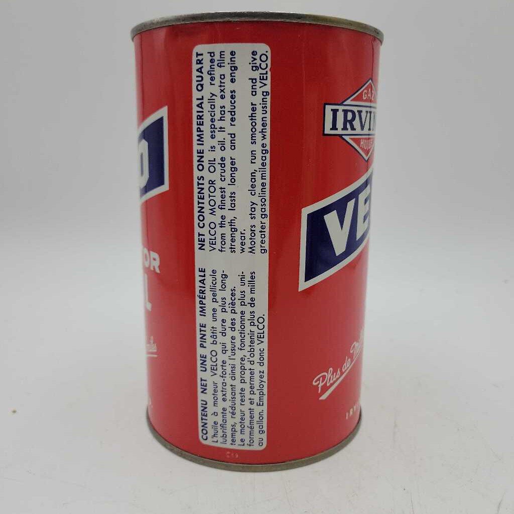 Irving Oil Velco Tin Velco Motor oil Can (JEF)