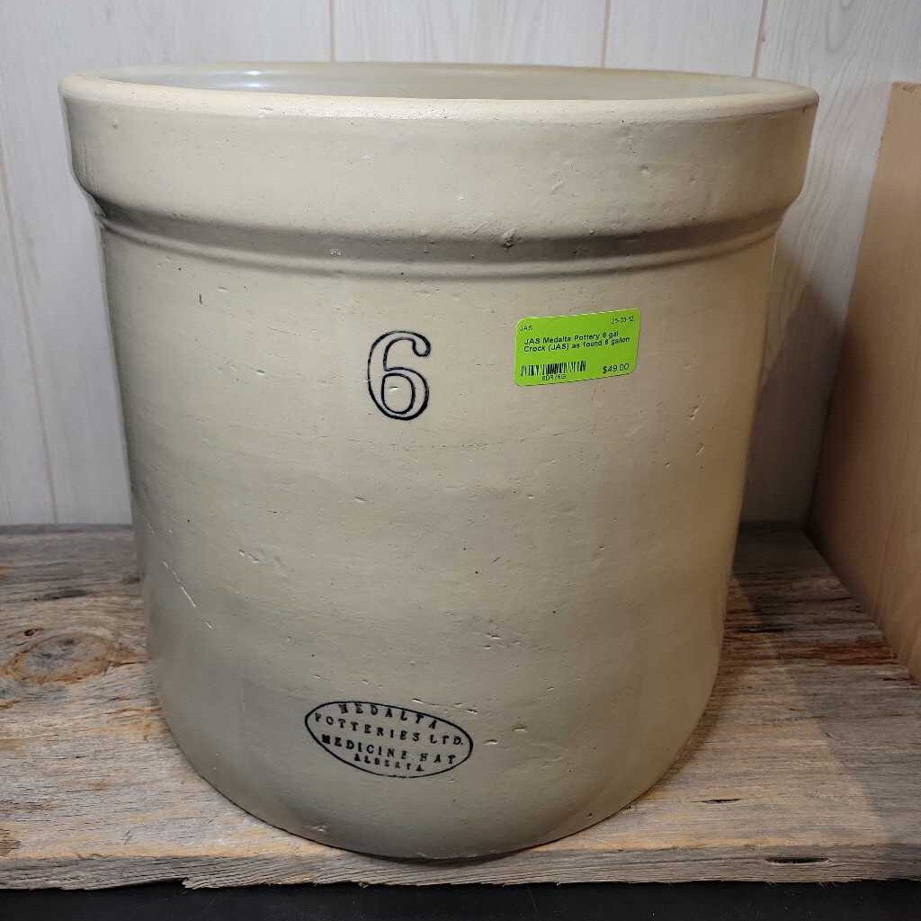 Medalta Pottery 6 gal Crock (JAS) as found