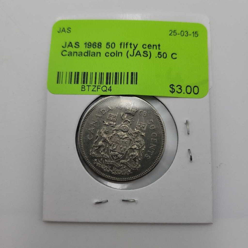 1968 50 fifty cent Canadian coin (JAS)