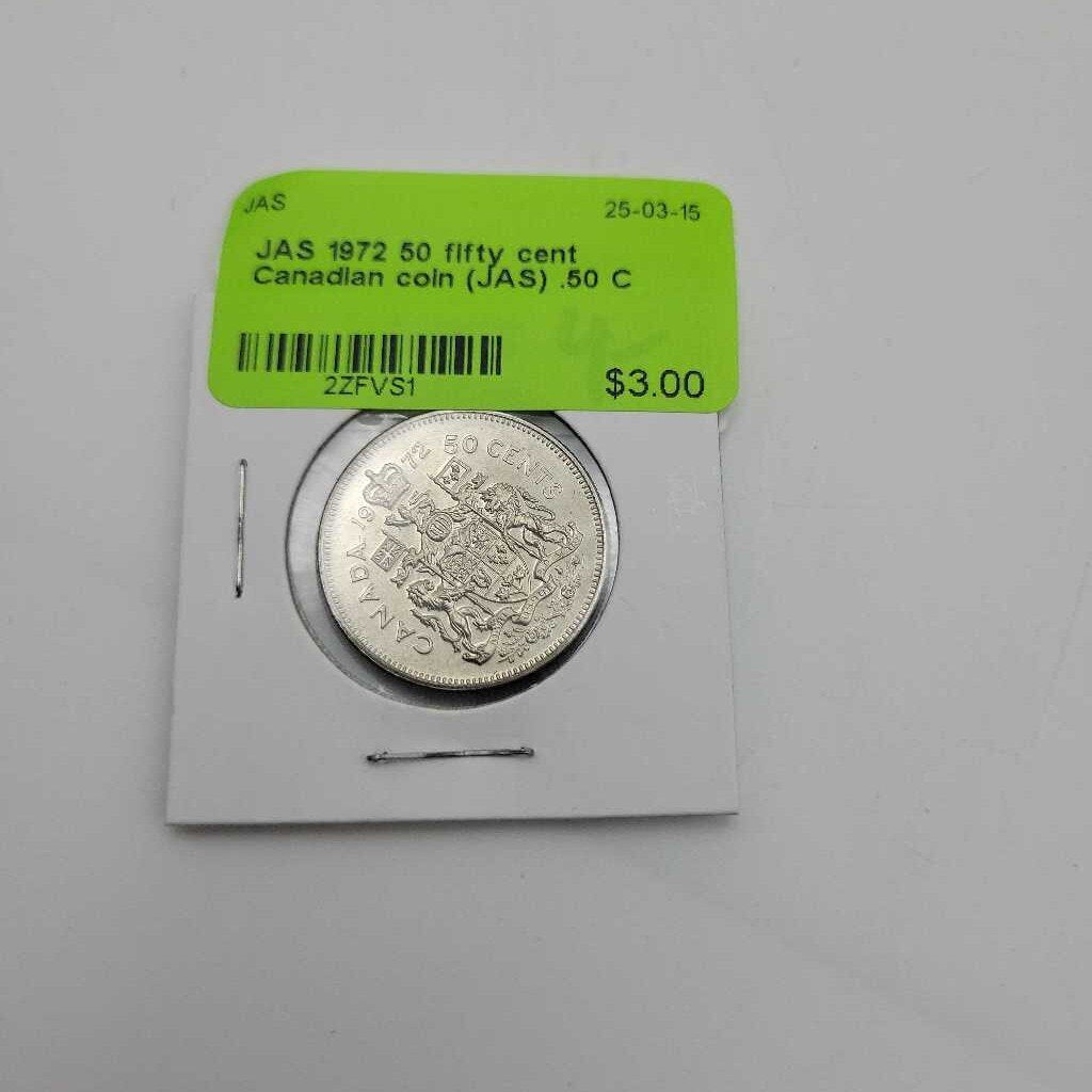 1972 50 fifty cent Canadian coin (JAS)