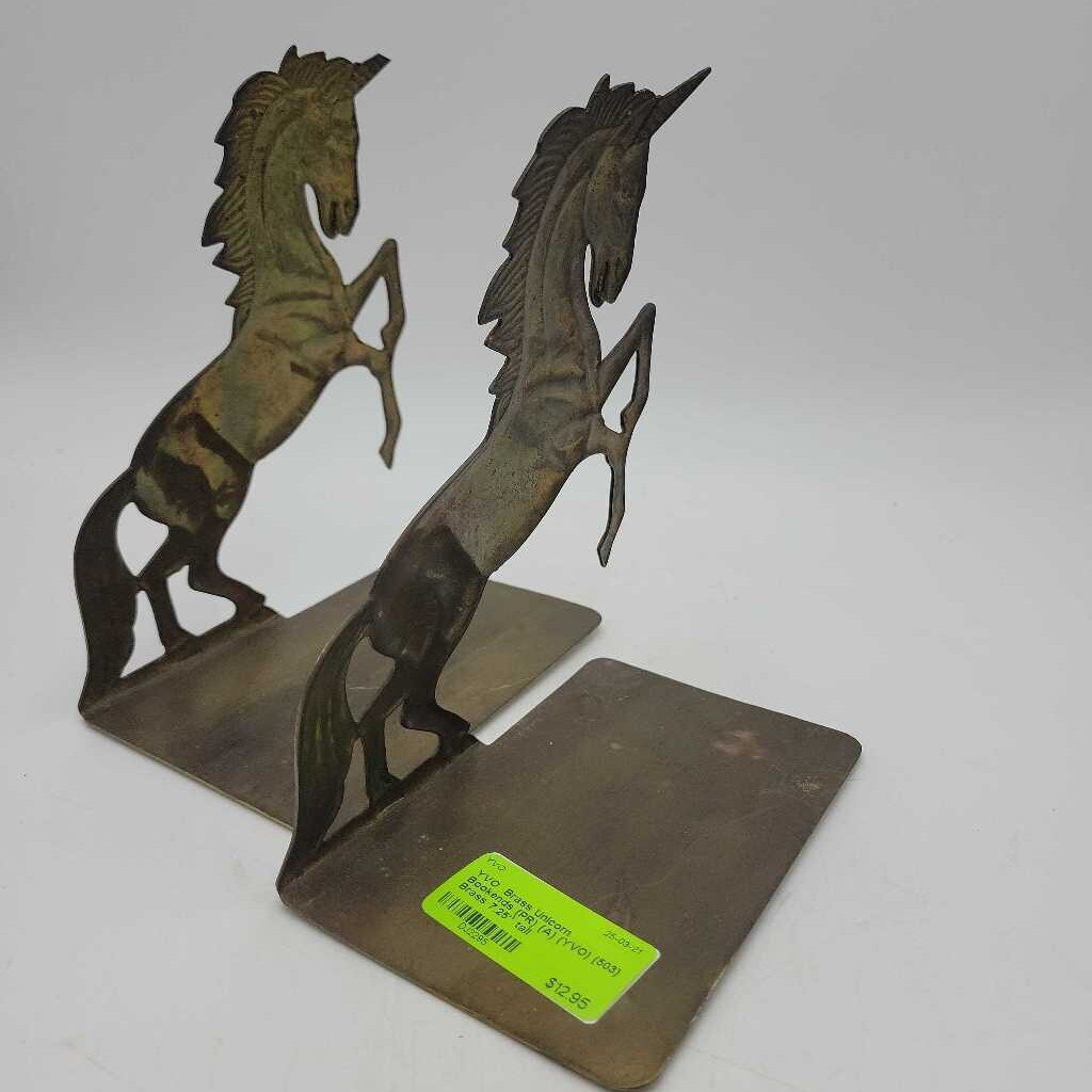 Brass Unicorn Bookends (PR) (A) (YVO) (503)