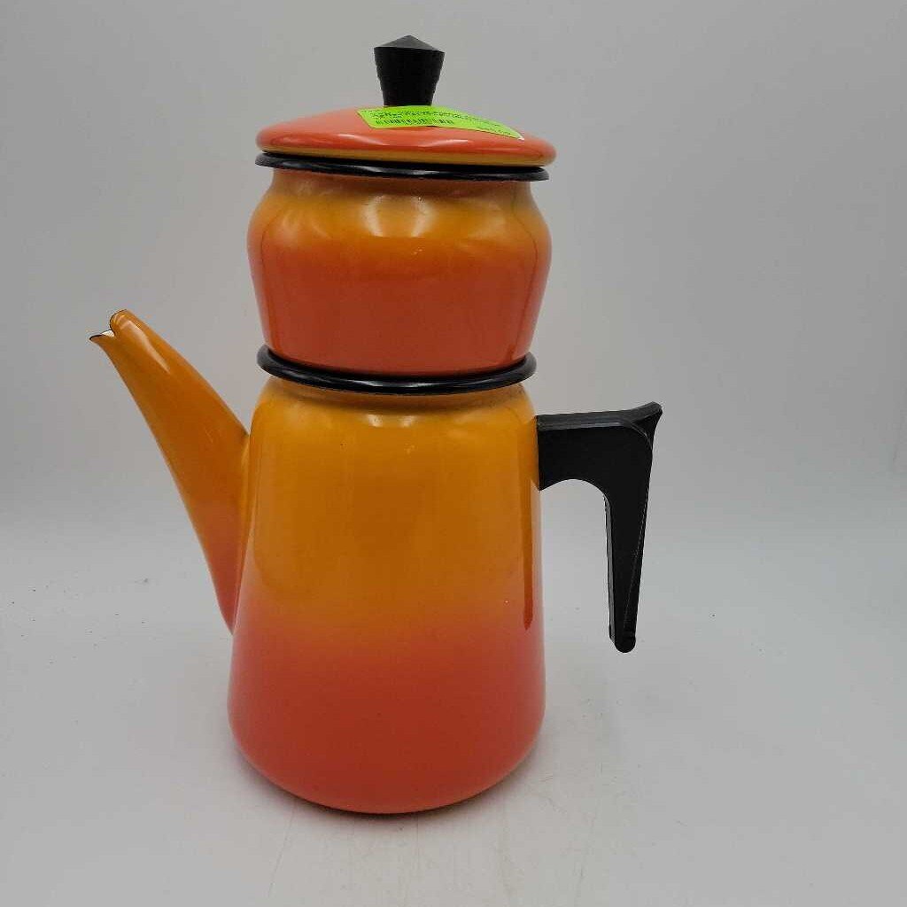 Vintage Enamel French Coffee Pot (YVO) (503)