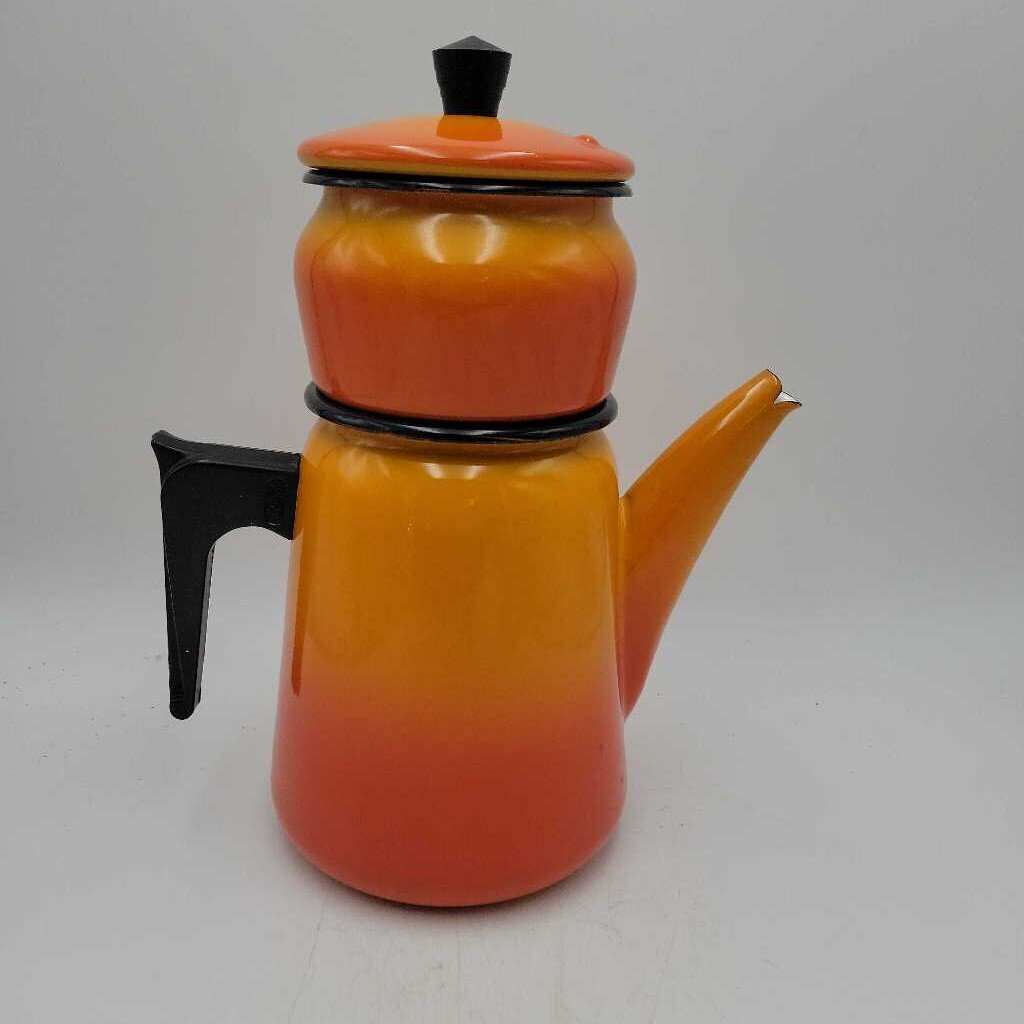 Vintage Enamel French Coffee Pot (YVO) (503)