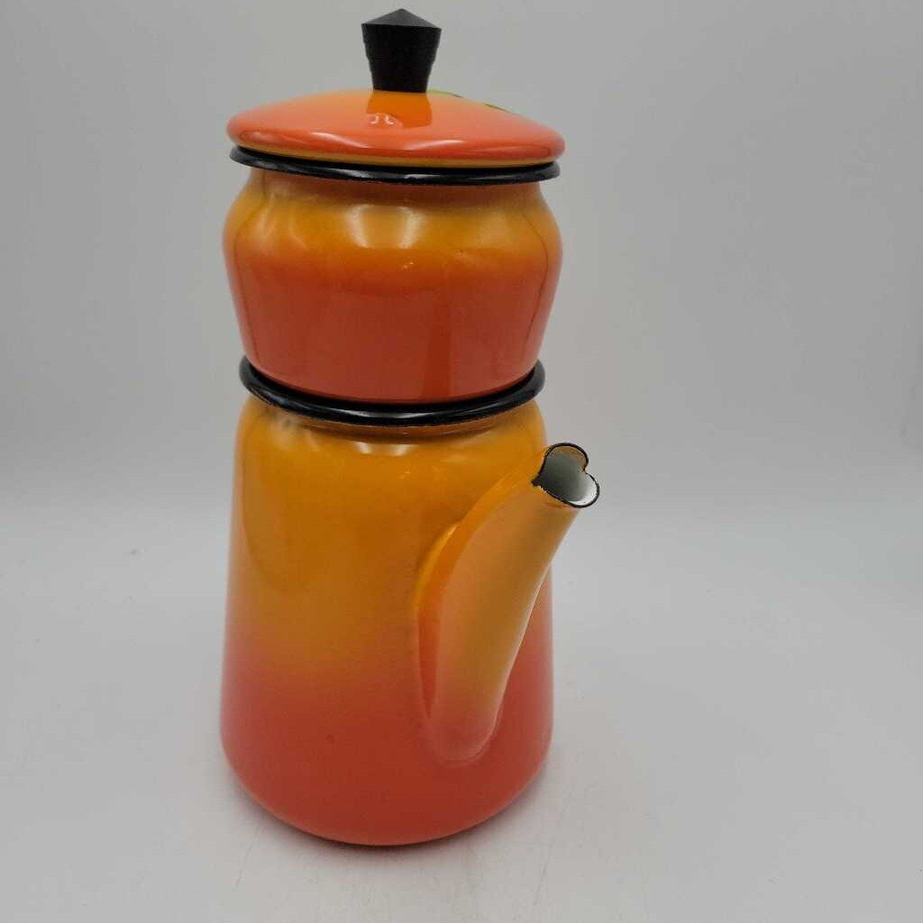 Vintage Enamel French Coffee Pot (YVO) (503)