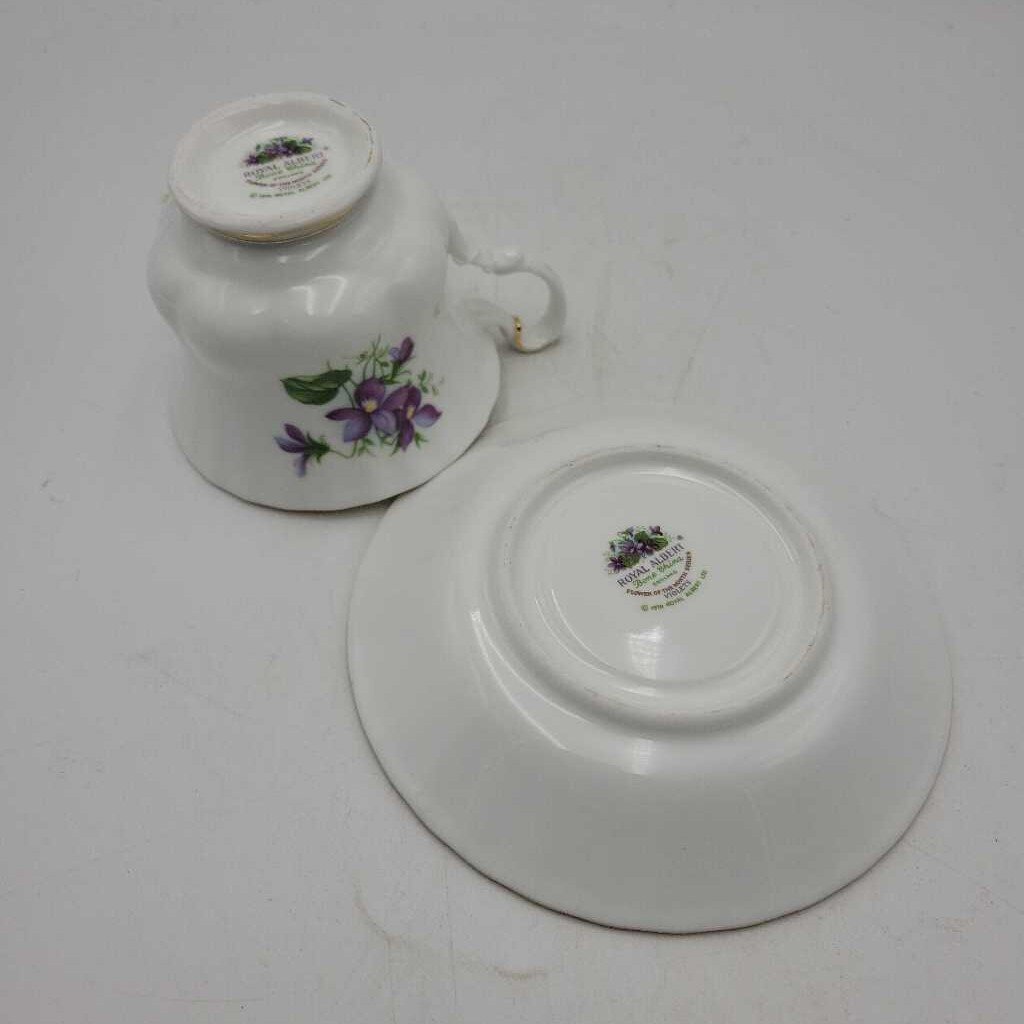 Royal Albert "February" Cup and saucer (DEB)