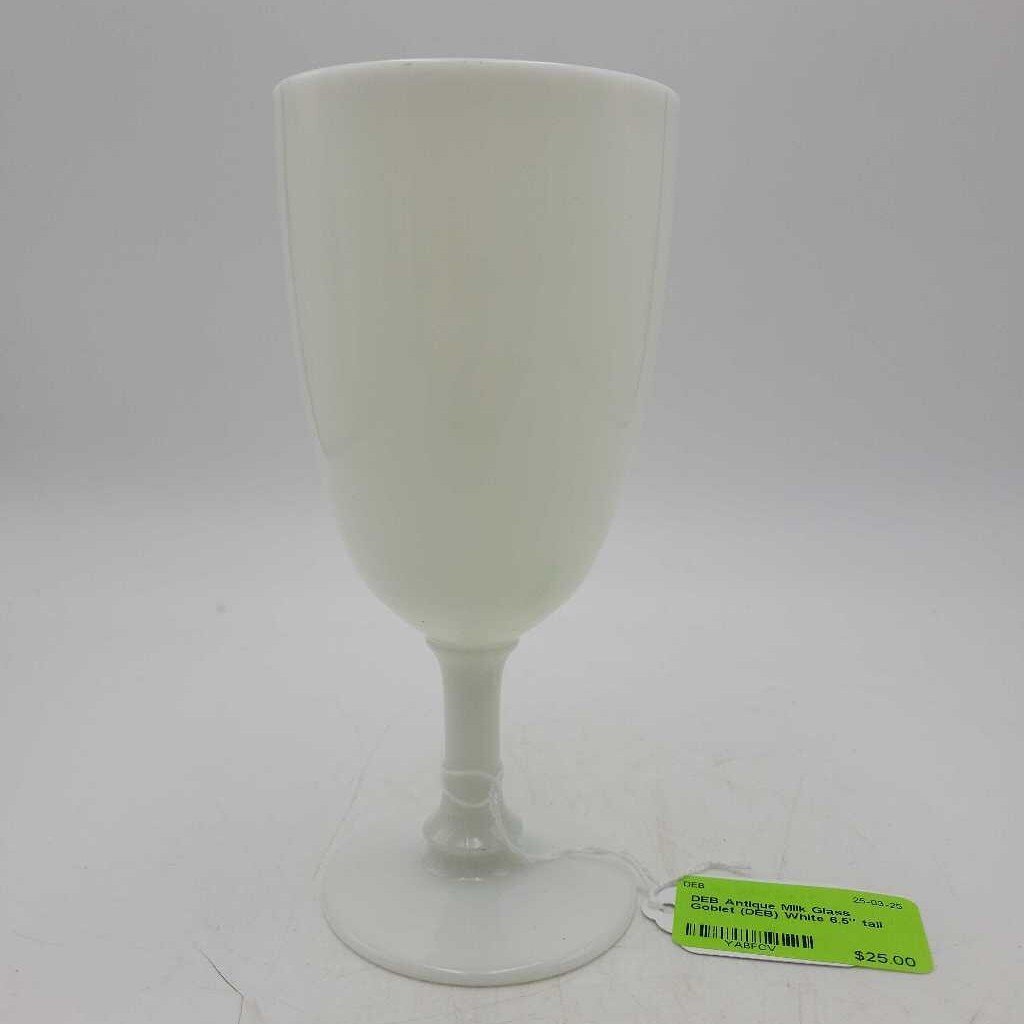 Antique Milk Glass Flute Goblet (DEB)