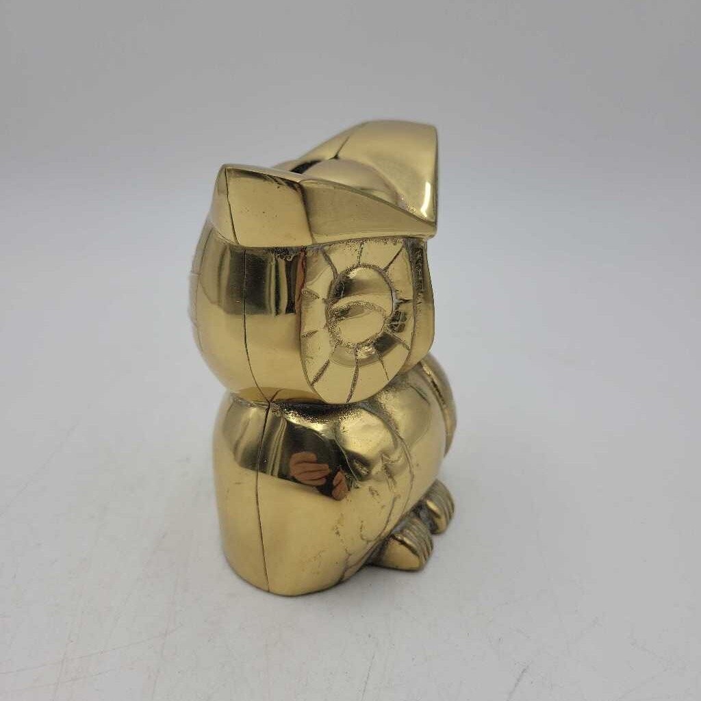 Solid Bras Owl Coin Bank (JL) Solid Bras Owl Coin Bank (JL)