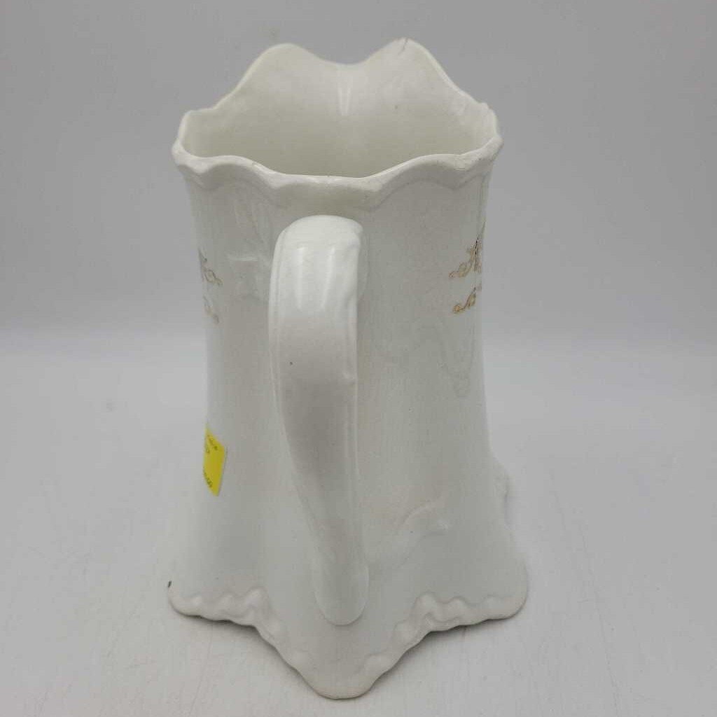 K.T. & K. Antique Ivory Pitcher w/ Gold Design 8" (SLP)