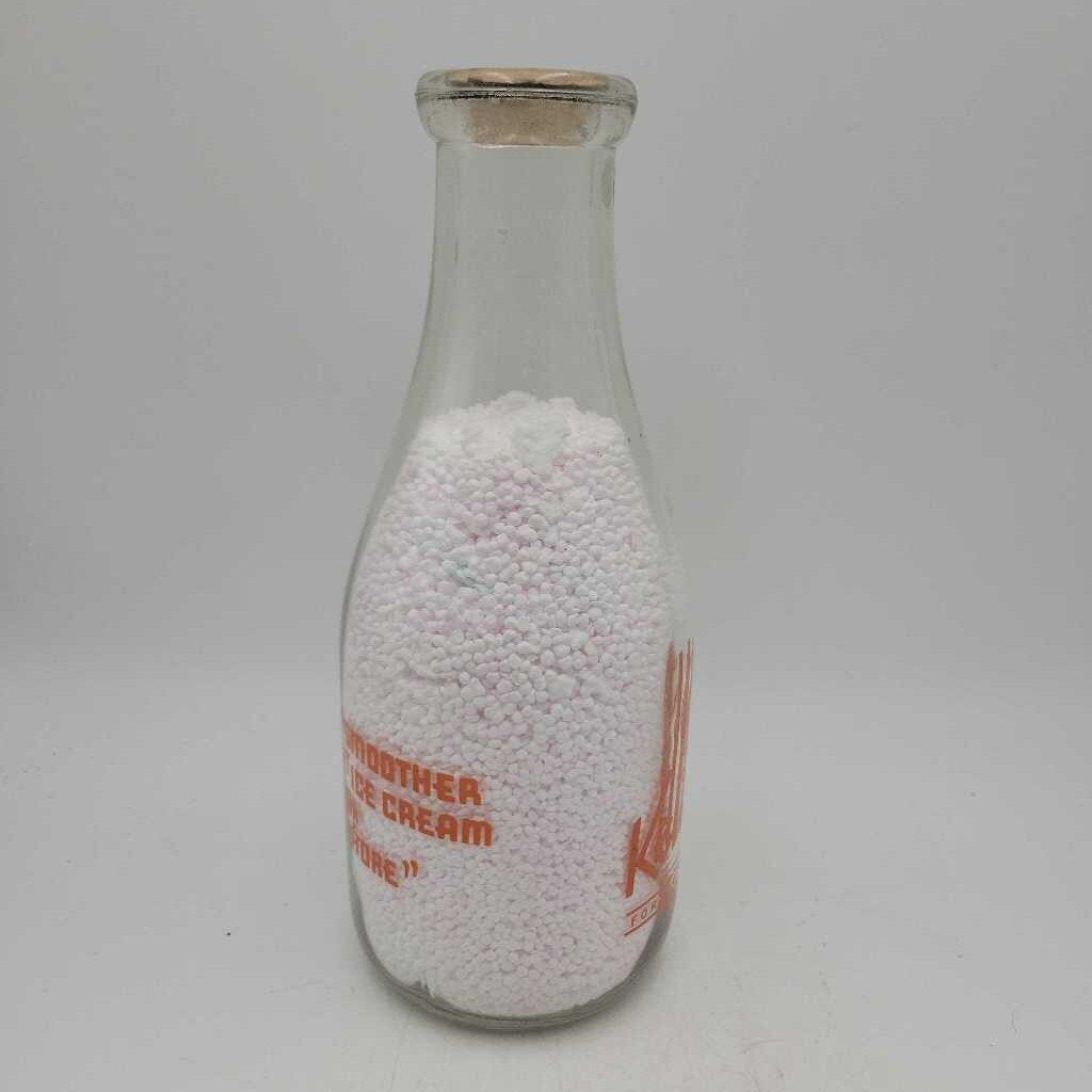 Kellough Bros Dairy Quart Milk Bottle Fort Williams Port Arthur (JEF)