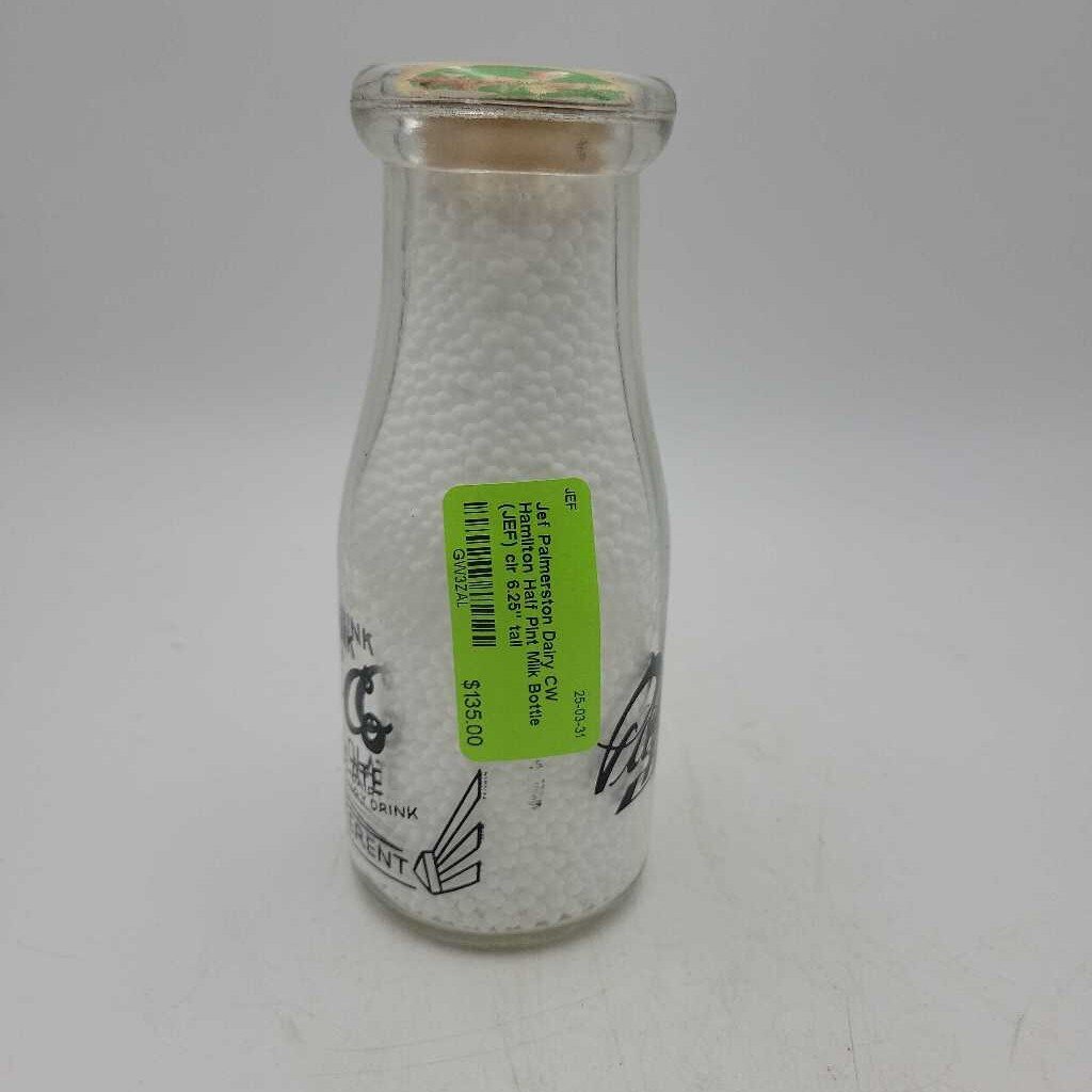 Palmerston Dairy CW Hamilton Half Pint Milk Bottle (JEF)