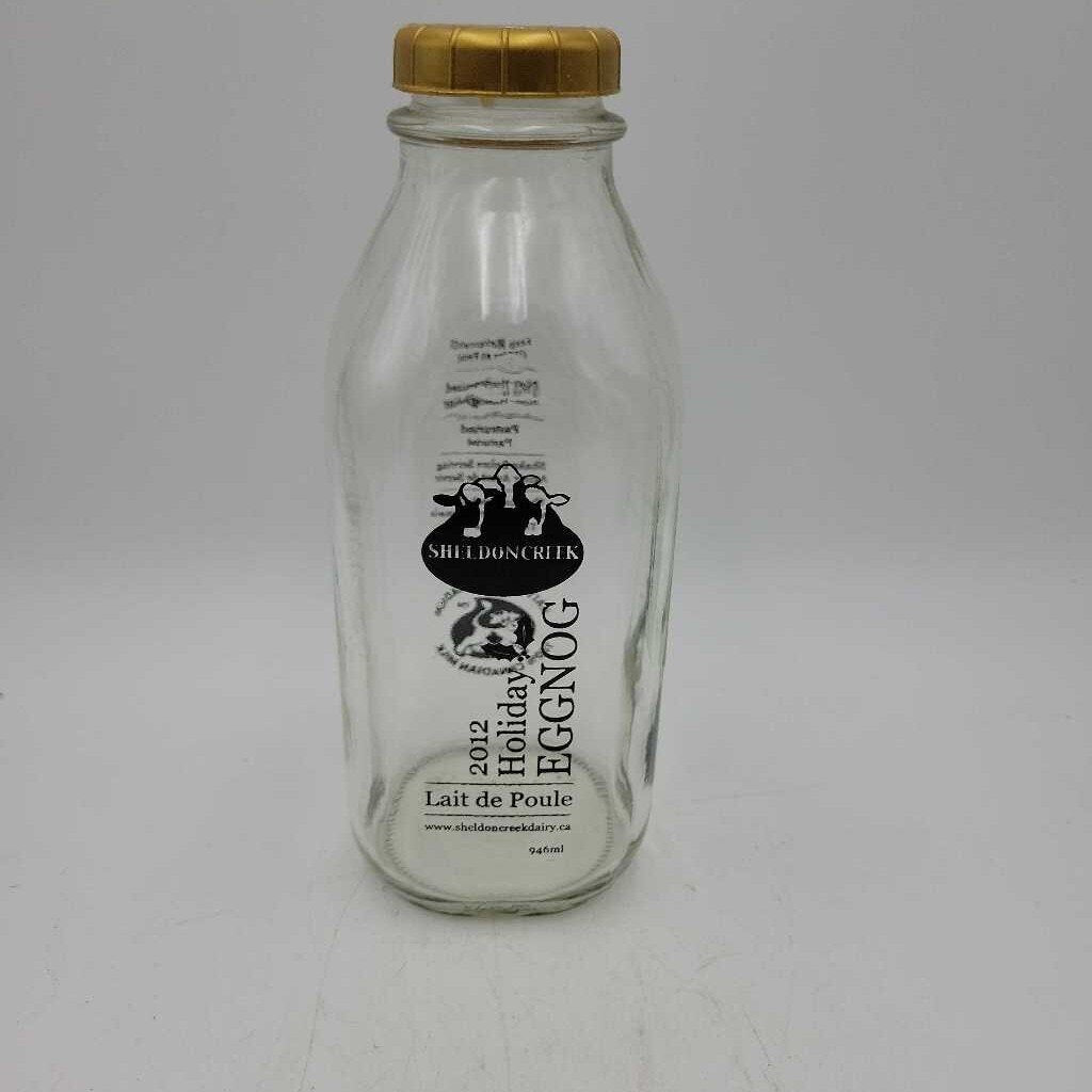 2012 Eggnog milk bottle with lid (JAS)