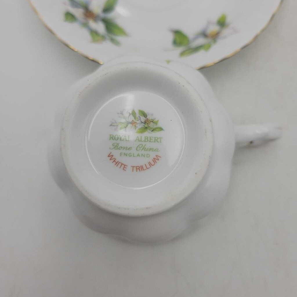 Royal Albert Cup and Saucer White Trillium (YVO) (504)