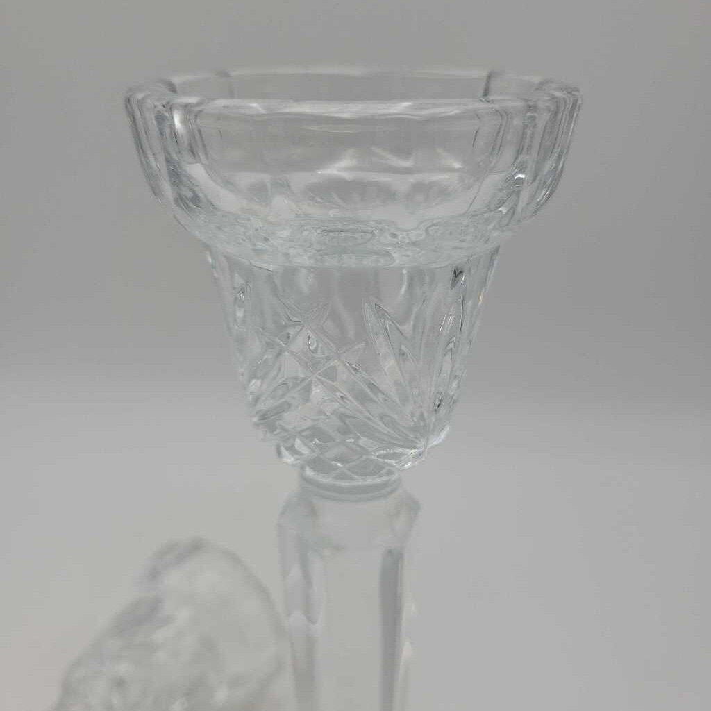 Tall Rosenthal Crystal Candle Holders (Pair) Starburst Design on Base