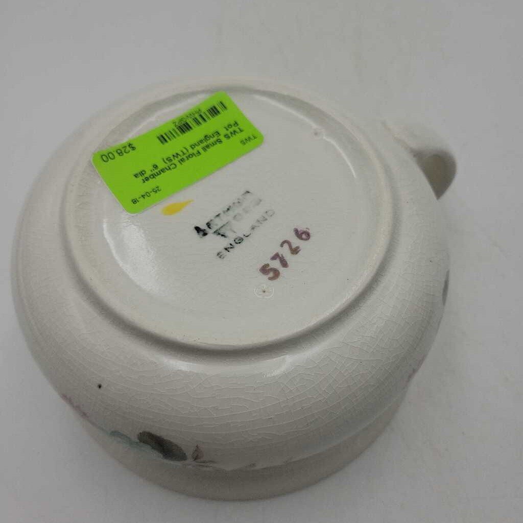 Small Floral Chamber Pot England Crazing and a small crack (TWS)