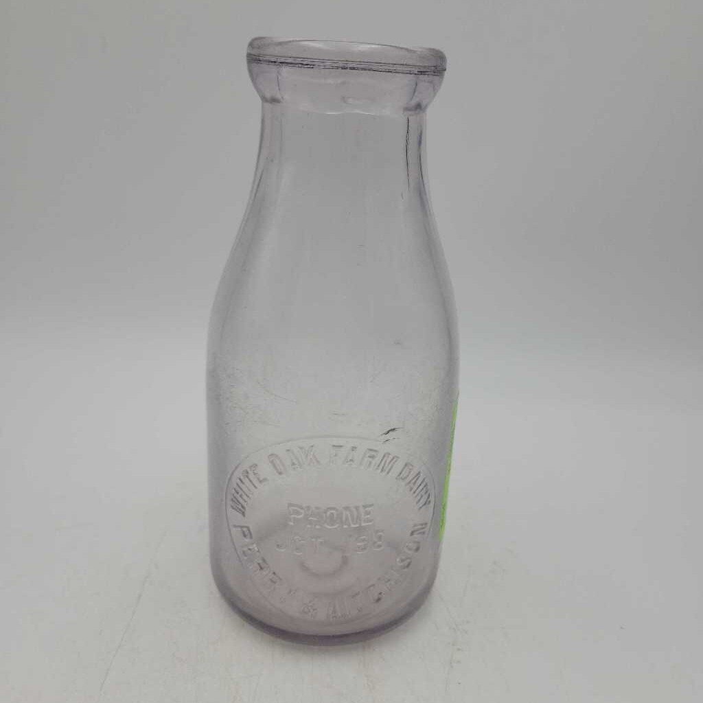 White Oak Farm dairy Quart Milk Bottle (JAS)